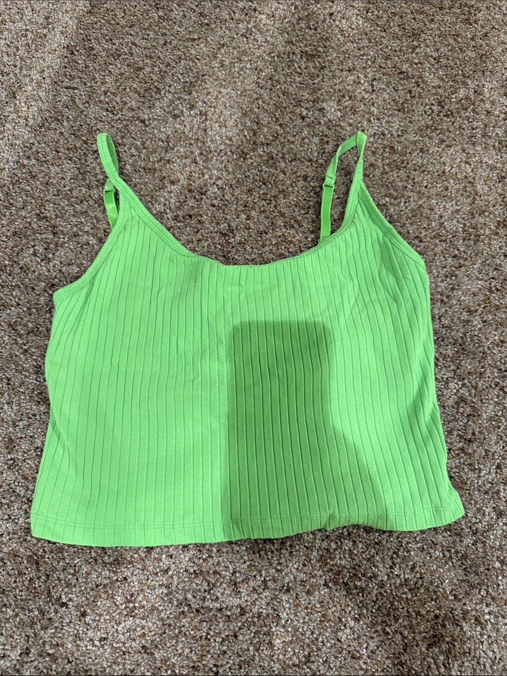 Old Navy Ribbed Neon Green Cropped Camisole